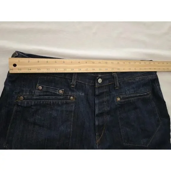 Evisu Y2K Denim Shorts Dark Blue Size 44 Vintage Heritage - Picture 8 of 15